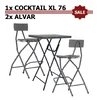 5. Komplet: stol CocktailXL76 ZOWN + 2&times; barska stolica Alvar ZOWN