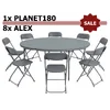 1. Komplet: stol Planet 180 ZOWN + 8&times; stolica Alex ZOWN