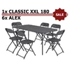 3. Komplet: stol Classic XXL180 ZOWN + 6&times; stolica Alex ZOWN